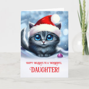 Weihnachten mit Chat in Holiday Hat Niedlich Karte