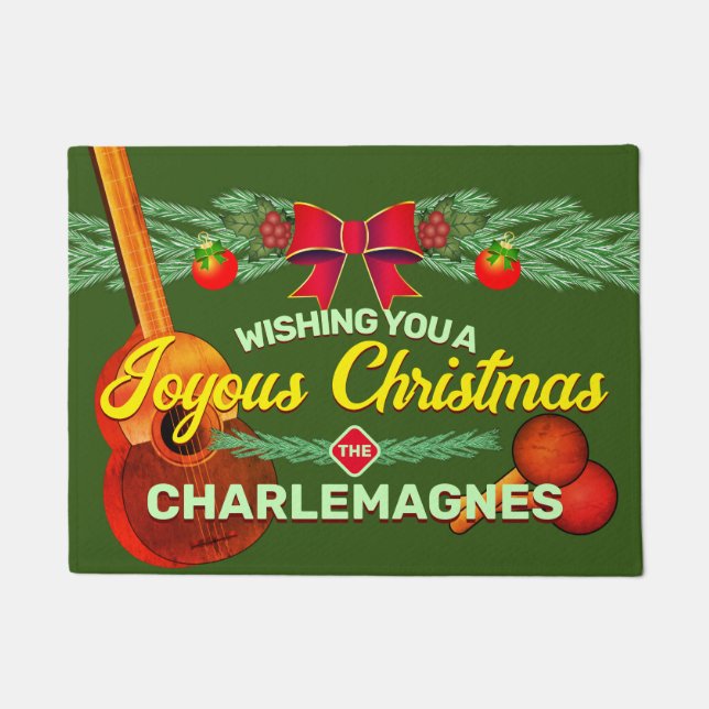 Weihnachten mit Cuatro und Marac auf GREEN Fußmatte (Vorderseite)