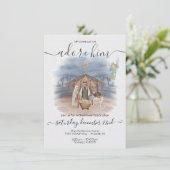 Weihnachten mit dem Baby Jesus, Mary & Joseph Einladung (Stehend Vorderseite)