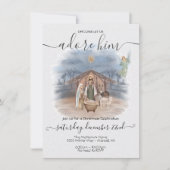 Weihnachten mit dem Baby Jesus, Mary & Joseph Einladung (Vorderseite)