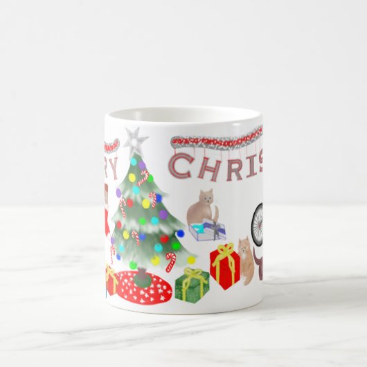 Weihnachten mit dem Kätzchen - groß Kaffeetasse (Mittel)