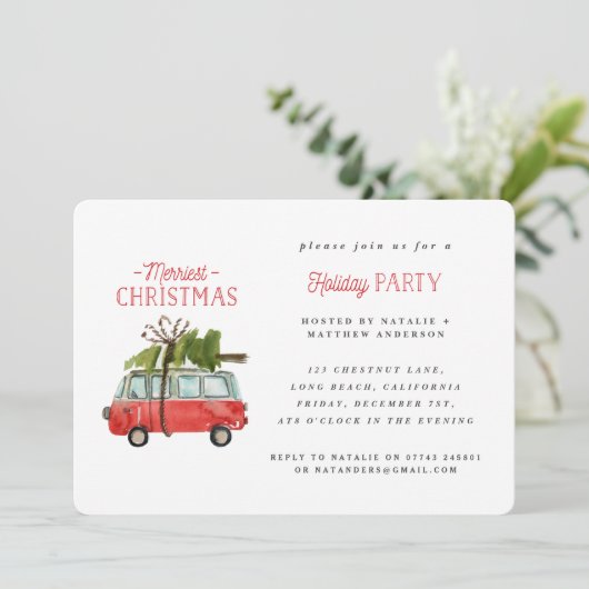 Weihnachten mit dem...Vintager Wasserfarbvan (Stehend Vorderseite)