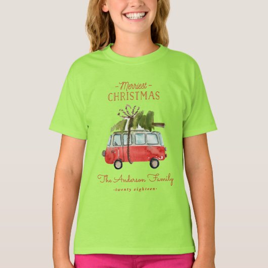 Weihnachten mit dem...Vintager Wasserfarbvan T-Shirt (Vorderseite)