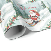 Weihnachten mit dem Weihnachtsmann auf dem Berg Geschenkpapier (Rolleneckpunkt)