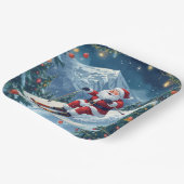 Weihnachten mit dem Weihnachtsmann auf dem Berg Pappteller (Gewinkelt)