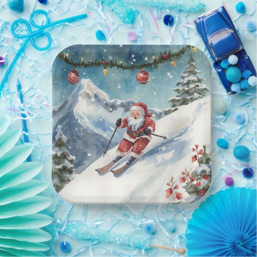 Weihnachten mit dem Weihnachtsmann auf dem Berg Pappteller (Party)