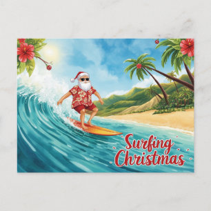 Weihnachten mit dem Weihnachtsmann beim Surfen