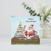 Weihnachten mit dem Weihnachtsmann Einladung (Stehend Vorderseite)