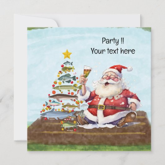 Weihnachten mit dem Weihnachtsmann Einladung (Vorderseite)