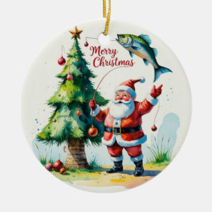 Weihnachten mit dem Weihnachtsmann Keramik Ornament