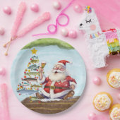 Weihnachten mit dem Weihnachtsmann Pappteller (Party)