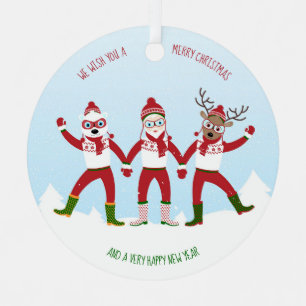 Weihnachten mit dem Weihnachtsmann, Rudolph, Polar Ornament Aus Metall