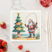 Weihnachten mit dem Weihnachtsmann Serviette (Beispiel)