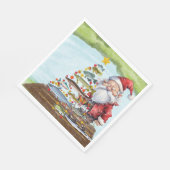 Weihnachten mit dem Weihnachtsmann Serviette (Ecke)