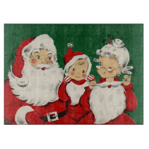 Weihnachten mit der Familie des alten Santa Schneidebrett