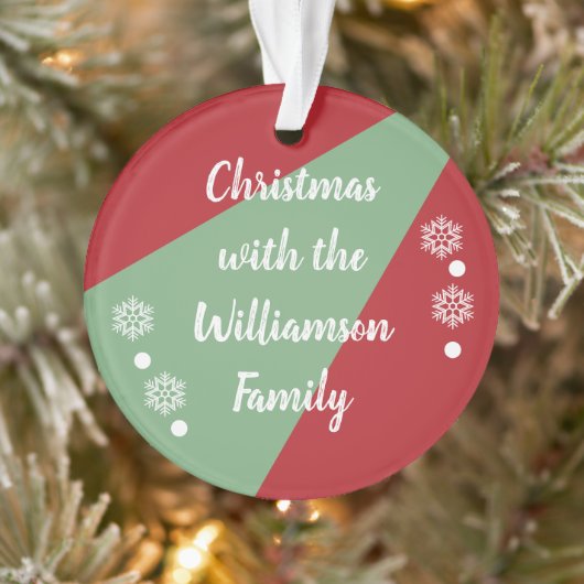 Weihnachten mit der Familie rot und grün Ornament (Baum)