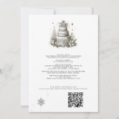 Weihnachten mit Details und QR Hochzeit Einladung (Rückseite)