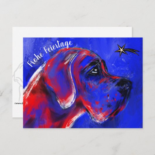 Weihnachten mit Doggen Portrait Postkarte (Vorne/Hinten)
