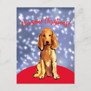 Weihnachten mit einem Cocker spaniel! Postkarte