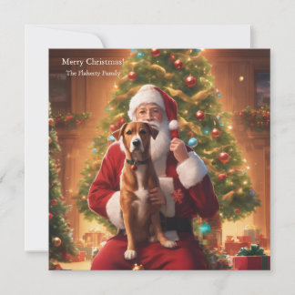 Weihnachten mit einem glücklichen Hund