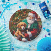 Weihnachten mit einem glücklichen Hund Pappteller (Party)