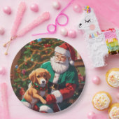 Weihnachten mit einem glücklichen Hund Pappteller (Party)