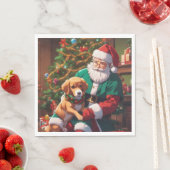 Weihnachten mit einem glücklichen Hund Serviette (Beispiel)