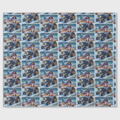 Weihnachten mit einem grauen Traktor Geschenkpapier (Flach)