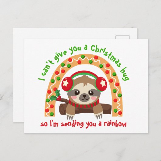 Weihnachten mit einem Regenbogen Postkarte (Vorne/Hinten)