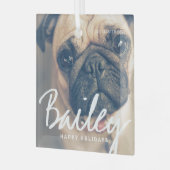 Weihnachten mit einfachem Happy Holiday Gruß Ornament Aus Glas (Vorderseite links)