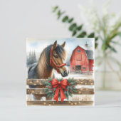 Weihnachten mit festlichem Pferd und rotem Rustika (Stehend Vorderseite)