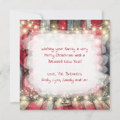 Weihnachten mit festlichem Pferd und rotem Rustika (Rückseite)