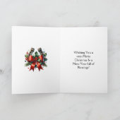 Weihnachten mit festlichem Pferd und rotem Rustika Karte (Innenseite)