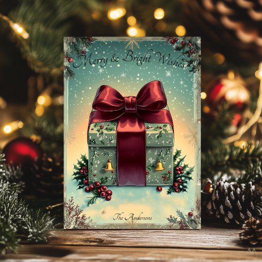 Weihnachten mit festlicher Geschenkboxen Einladung