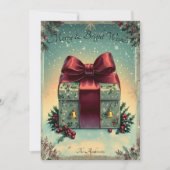 Weihnachten mit festlicher Geschenkboxen Einladung (Vorderseite)