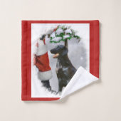 Weihnachten mit Flachbildschirm Badhandtuch Set (Waschlappen)