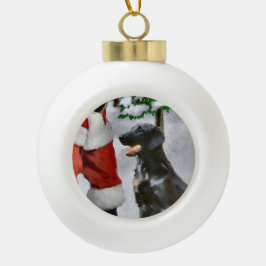 Weihnachten mit Flachbildschirm Keramik Kugel-Ornament
