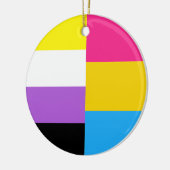 Weihnachten mit Flag ohne binäre Pansexual Keramik Ornament (Links)