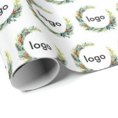 Weihnachten mit floralen Logos Geschenkpapier (Rolleneckpunkt)