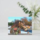 "Weihnachten mit Freunden" Postkarte (Stehend Vorderseite)