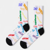Weihnachten mit gemischtem Text und Schriftstil  Socken (Linkes Detail)