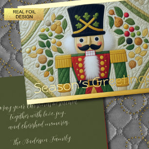 Weihnachten mit gequiltem Design Nutcracker Folien Feiertagskarte