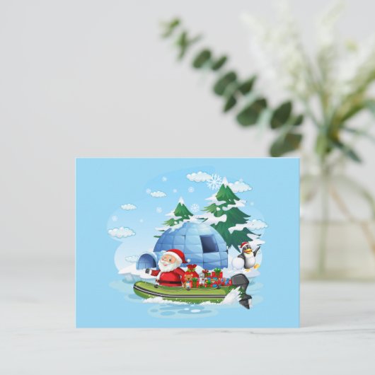 Weihnachten mit Geschenken im Boot (Stehend Vorderseite)
