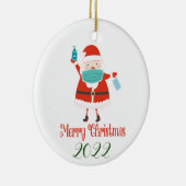 Weihnachten mit Gesichtsmaske und Sanitäter Keramik Ornament (Rechts)