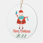 Weihnachten mit Gesichtsmaske und Sanitäter Keramik Ornament (Links)