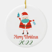Weihnachten mit Gesichtsmaske und Sanitäter Keramik Ornament (Hinten)