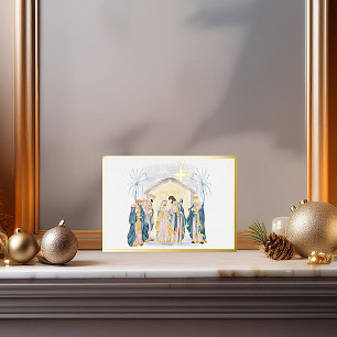 Weihnachten mit Gold und blauen Weihnachten Folien Feiertagskarte