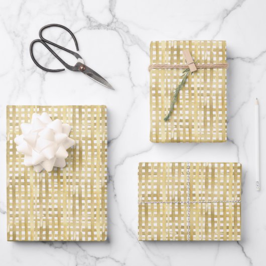 Weihnachten mit goldfarbenen Körbchen Geschenkpapier Set (Vorderseite)