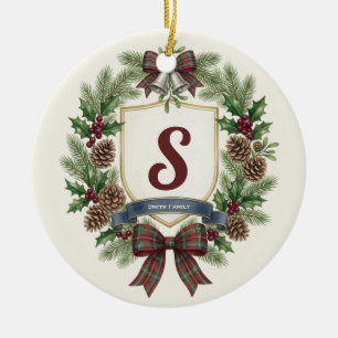 Weihnachten mit individuellem Familiennamen Keramik Ornament
