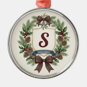 Weihnachten mit individuellem Familiennamen Ornament Aus Metall